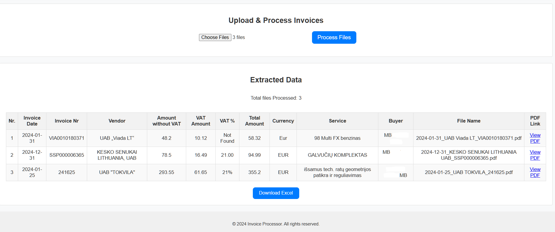 Invoice Processing Tool